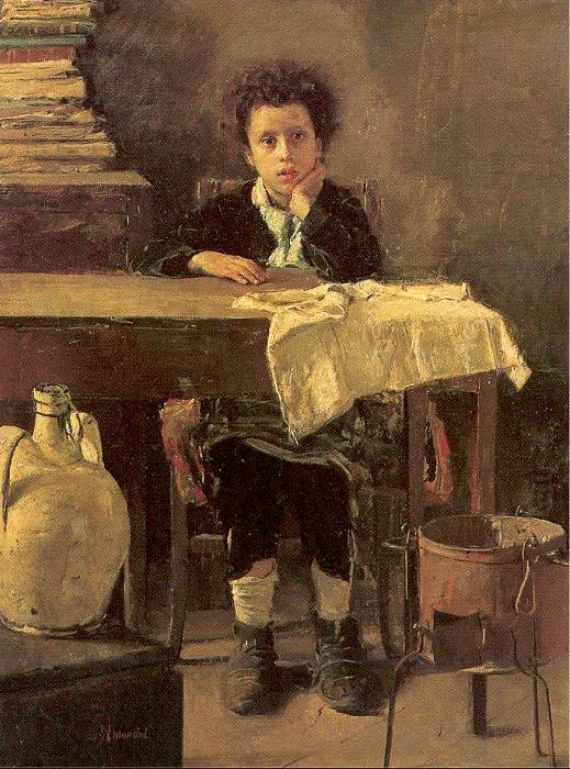 Mancini, Antonio The Poor Schoolboy China oil painting art